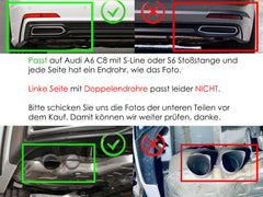 Schwarz Diffusor Heckdiffusor Endrohre für AUDI A6 S6 C8 Limo Avant S-Line 2018+ di92