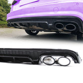 Heckdiffusor Diffusor Schwarz für AUDI A6 C7 4G Limo Avant S Line 2015-2018