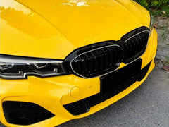 Schwarz LED Kühlergrill Grill Frontgrill für BMW 3er G20 G21 2019-2022 vor LCI