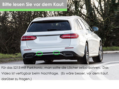 NUR FÜR BENZIN Heck Diffusor + Auspuffblenden Schwarz für Mercedes E-Klasse W213 S213 Avantgarde di34