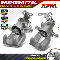 2x Bremssattel Hinten Links Rechts für Fiat Multipla 186 Stilo Multi Wagon 192
