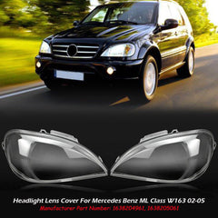 Paar Scheinwerferglas Klar für Mercedes Benz ML-Klasse W163 2002-2005