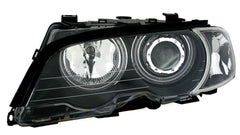 NEU Angel Eyes Halogen Scheinwerfer + Blinker Schwarz Passend für 3er E46 Coupe Cabrio 1999-2003 mit E-Prüfzeichen