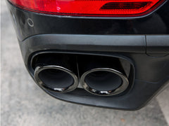 Schwarz Auspuff Blenden Endrohr für Porsche Cayenne 92A V6 MOPF 14-17