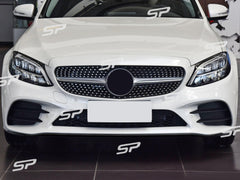 Schwarz Front Spoiler Lippe Frontspoiler Stoßstange für Mercedes Benz C-Klasse W205 S205 A205 C205 AMG Line 2019+ di102