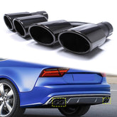 Auspuffblenden Auspuff Endrohre Schwarz für AUDI A6 4G C7 A7 4G Sportback Q5 8U A4 B8 8K A5 8T