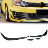 Front Stoßstange Flics Flaps Flossen Schwarz für VW Golf VI 6 GTI GTD 2008-2012
