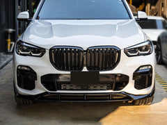 NEU Front Splitter Frontspoiler Spoilerlippe Schwarz Passend für X5 G05 Sport Paket 2019-2023