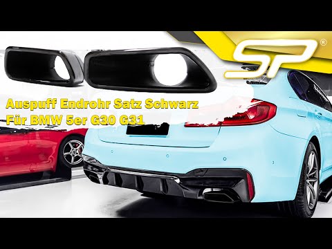 Auspuffblenden Auspuff Endrohr Satz Schwarz Passend für 5er G30 G31 Sport Paket 2017-2022 et189