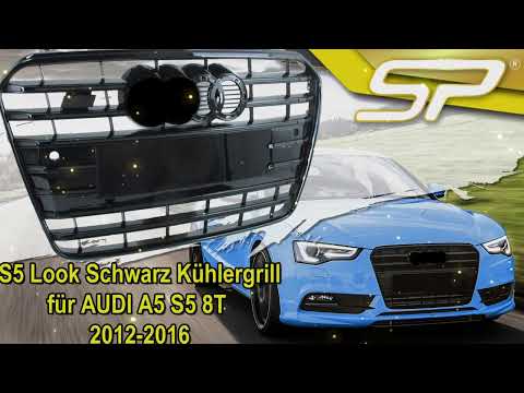 Schwarz Frontgrill Grill Kühlergrill für AUDI A5 S5 8T B8 Sportback Coupe Cabrio 2012-2016 Facelift