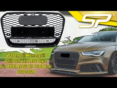 Wabengrill Kühlergrill Grill Schwarz für AUDI A6 S6 C7 4G S6 S Line Limo Avant 2011-2014