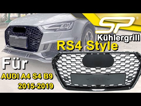 Wabengrill Kühlergrill Grill Schwarz für AUDI A4 S4 B9 Limo Avant S-Line 2015-2019