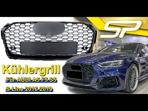 Wabengrill Kühlergrill Frontgrill Schwarz für AUDI A5 F5 S5 S-Line 2016-2019 vor MOPF