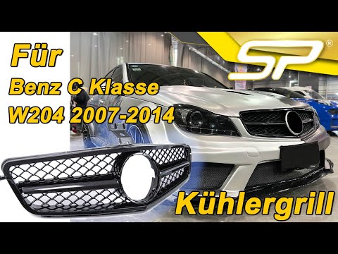 Grill Frontgrill Kühlergrill Glanz Schwarz für Mercedes C Klasse W204 S204 C204 2007-2014 fg158