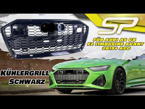 Kühlergrill Frontgrill Schwarz Grill für Audi A6 C8 F2 S6 Limousine Avant 2019 2020 2021 2022+ mit ACC