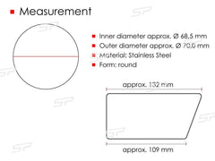 70mm Auspuffblenden Endrohre Schwarz Passend für 5er F10 530d Touring E60 E61