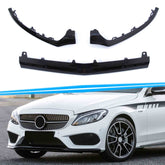 Schwarz Front Spoiler Spoilerlippe Stoßstange für Mercedes C Klasse W205 S205 AMG Line C43 15-18 di98