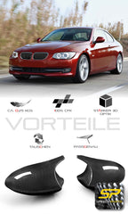 Spiegelkappen Außenspiegelkappen 100% Echt Carbon Fiber Passend für E81 E82 E87 E88 E90 E91 E92 E93 Pre-LCI