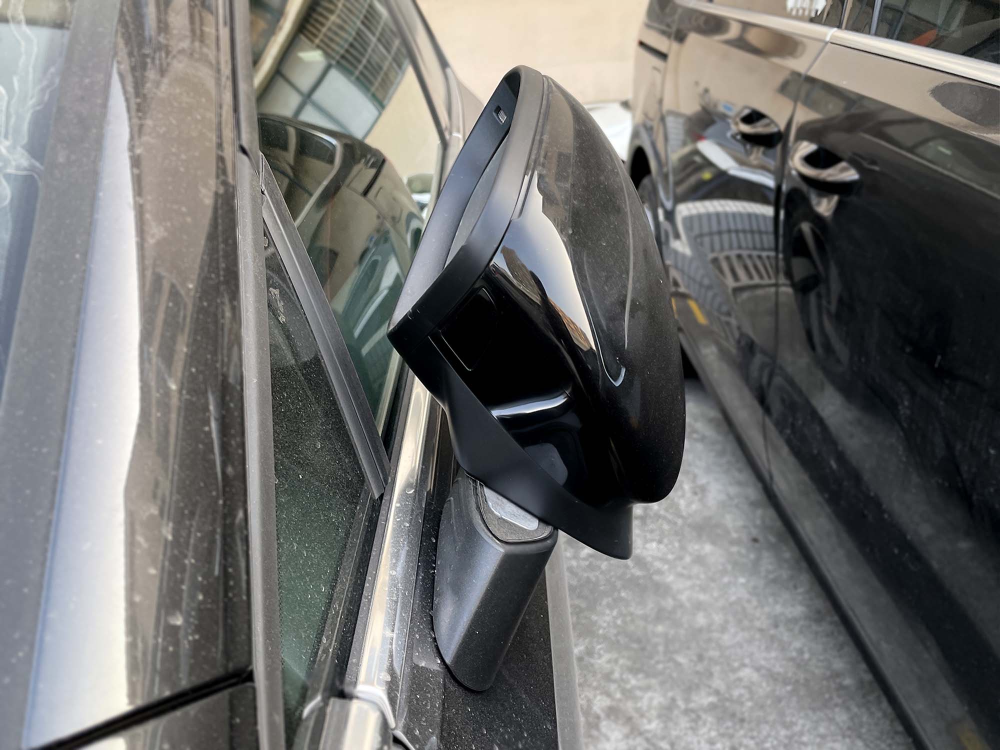 Spiegelkappen Außenspiegel Schwarz Glanz für VW Golf 8 VIII mit SideAssist 2019-2023