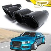 2x Carbon Duplex Endrohrblenden Auspuffblenden Edelstahl Passend für AUDI VW Universal 61-64mm et114