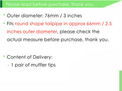 Auspuffblenden Endrohre Schwarz für AUDI A1 8X A3 8P A3 8V A5 8T Q3 Q5 A4 Avant