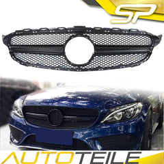 Kühlergrill Front Grill Grille Schwarz für Mercedes Benz C-Klasse W205 C205 A205 S205 2015-2018 pz129
