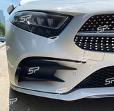 Front Stoßstange Areo Flics Flaps Flossen Flaps Canards Schwarz für Mercedes CLS C257 AMG-Line 2018-2021