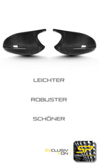 Spiegelkappen Außenspiegelkappen 100% Echt Carbon Fiber Passend für E81 E82 E87 E88 E90 E91 E92 E93 Pre-LCI