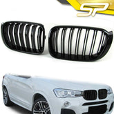 Kühlergrill Frontgrill Grill Glanz Schwarz Passend für X3 F25 X4 F26 ab 2014