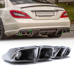 Auspuffblenden Endrohre Chrom Y Eckig für Mercedes CLS Klasse W218 C218 C219 W221 S63 AMG 2011-2018