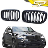 Kühlergrill Nieren Grille Grill Doppelsteg Matt Schwarz Passend für X5 F15 X6 F16