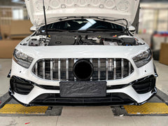 Frontansatz Front Splitter Spoiler Schwarz für Mercedes A Kl. W177 Hatchback A45 AMG ab 2018