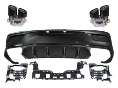 Diffusor Heckdiffusor + Auspuffblenden 2X2 (Schwarz) Für Mercedes GLE C167 COUPE