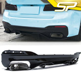 Diffusor Heckdiffusor + Auspuffblenden Schwarz Passend für5er G30 G31 Sport Paket 2017-2022