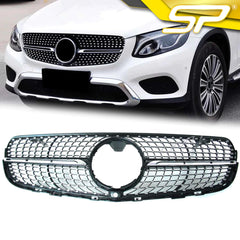 Diamantgrill Kühlergrill Front Grill für Mercedes Benz GLC X253 GLC43 AMG 2015-2019 pz143