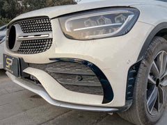 Front Stoßstange Aero Flaps Flics Schwarz für Mercedes GLC X253 C253 AMG-Line 19+