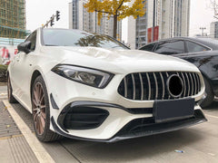 Frontansatz Front Splitter Spoiler Schwarz für Mercedes A Kl. W177 Hatchback A45 AMG ab 2018