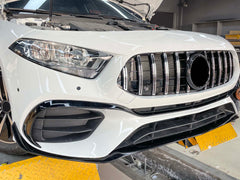 Frontansatz Front Splitter Spoiler Schwarz für Mercedes A Kl. W177 Hatchback A45 AMG ab 2018