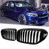 Kühlergrill Nieren Grille Grill Schwarz Passend für 5er G30 G31 2016-2020 vor Facelift