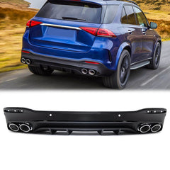 Diffusor Heckdiffusor + Auspuffblenden 2x2 Chrom für Mercedes-Benz GLE SUV V167 W167 ab 2019