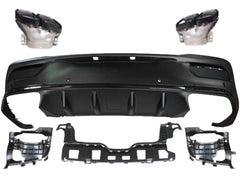 Diffusor Heckdiffusor + Auspuffblenden 2x2 (Schwarz) für Mercedes GLE C167 COUPE