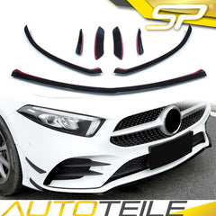 Front Stoßstange Splitter Spoiler Schwarz für Mercedes Benz A Kl. W177 V177 AMG Line ab 2018 pz6
