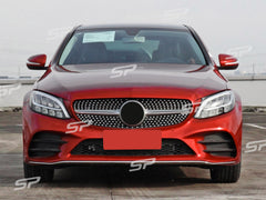 Chrom Front Spoiler Lippe Frontspoiler Frontstoßstange für Mercedes Benz C-Klasse W205 S205 A205 C205 AMG Line C43 AMG 2019+ di103