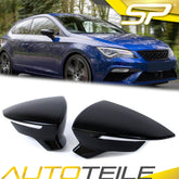 Schwarz Glanz Spiegelkappen Außenspiegel für SEAT Leon 5F ab 2012 Arona Ibiza KJ 6F ab 2017 mc148