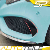 Schwarz Front Stoßstange Flaps Canard für Mercedes Benz C-Klasse W205 S205 C205 A205 AMG Line C43 AMG 2015-2018 pz11