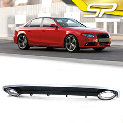 Heckdiffusor Diffusor mit Endrohren Sport Optik für Audi A4 B8 Facelift 2011 2012 2013 2014 2015