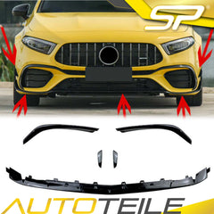 Frontansatz Front Splitter Spoiler Schwarz für Mercedes A Kl. W177 Hatchback A45 AMG ab 2018