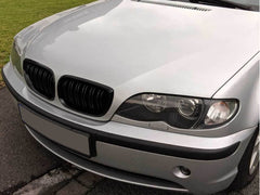 Kühlergrill Nieren Grille Grill Doppelsteg Glanz Schwarz Passend für 3er E46 Limo Touring 1998-2001