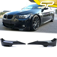 Front Spoiler Splitter Flossen Flaps Schwarz Glanz Passend für 3er E92 E93 Mit Sport Paket 2006-2010