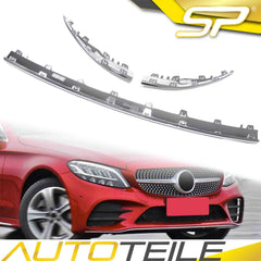 Chrom Front Spoiler Lippe Frontspoiler Frontstoßstange für Mercedes Benz C-Klasse W205 S205 A205 C205 AMG Line C43 AMG 2019+ di103